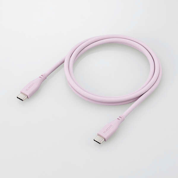 USB Type-C to USB Type-Cケーブル/USB Power Delivery対応/なめらか/1.0m/&me/ラベンダー