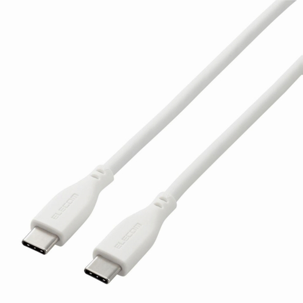 USB Type-C to USB Type-Cケーブル/USB Power Delivery対応/なめらか/1.0m/ホワイト