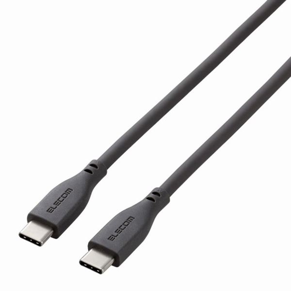 USB Type-C to USB Type-Cケーブル/USB Power Delivery対応/なめらか/2.0m/グレー