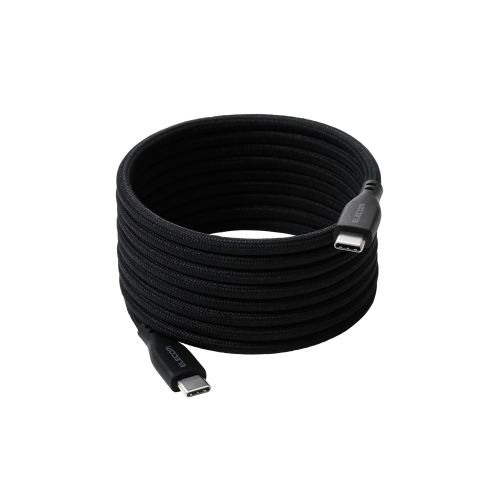 USB Type-C to USB Type-Cケーブル/まとまるマグネット/ナイロンメッシュ/USB Power Delivery対応/最大60W/2.0m/ブラック