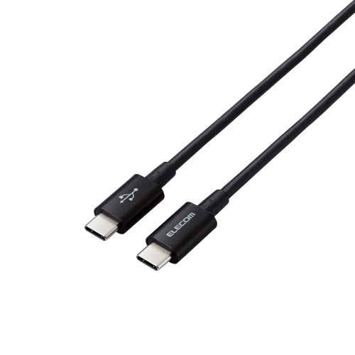 USB Type-C to USB Type-Cケーブル/USB Power Delivery対応/やわらか耐久/0.3m/ブラック