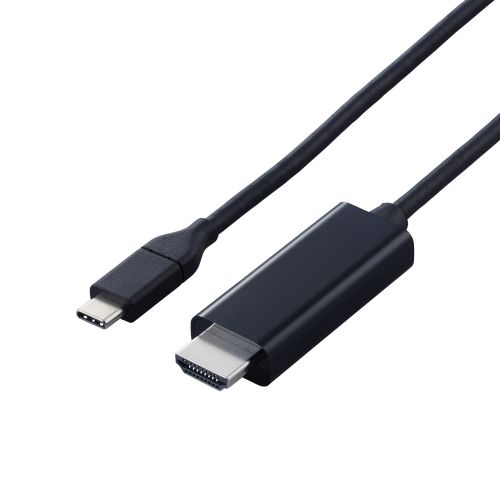 映像変換ケーブル/USB Type-C - HDMI/ミラーリング対応/60Hz/やわらか/1.0m/ブラック