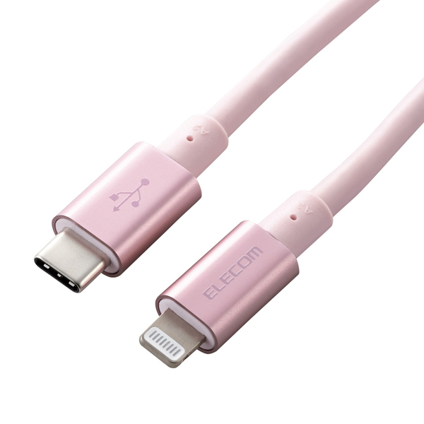 USB-C to Lightningケーブル/準高耐久/2.0m/ピンク