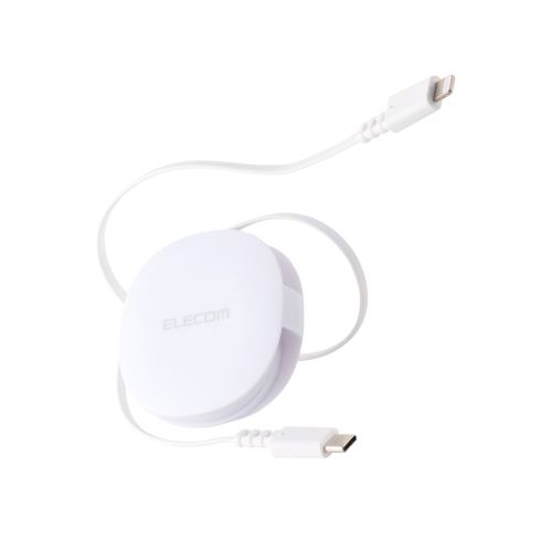 USB Type-C to Lightningケーブル/巻き取り/USB Power Delivery対応/最大60W/0.9m/ホワイト