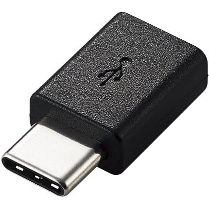 スマートフォン用USB変換アダプタ/USB(microBメス)-USB(Cオス)/ブラック