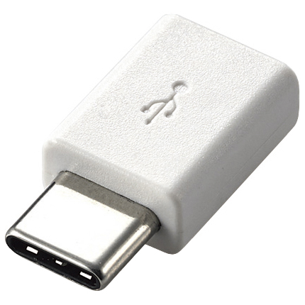 スマートフォン用USB変換アダプタ/USB(microBメス)-USB(Cオス)/ホワイト