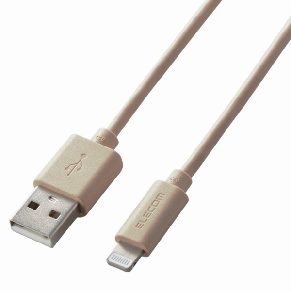 USB-A to Lightningケーブル/インテリアカラー/1.0m/ベージュ