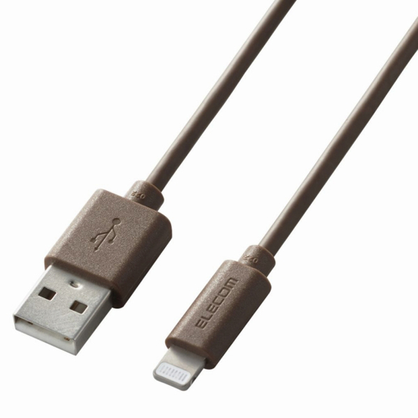 USB-A to Lightningケーブル/インテリアカラー/1.0m/ダークブラウン
