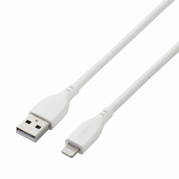 USB-A to Lightningケーブル/なめらか/2.0m/ホワイト