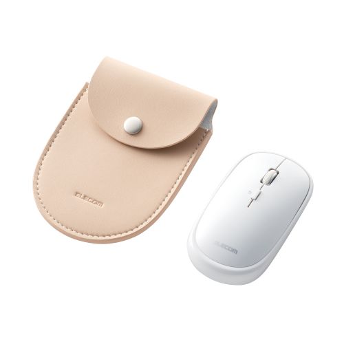 マウス/Bluetooth/4ボタン/薄型/充電式/3台接続可能/ホワイト