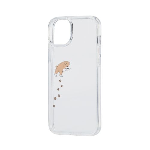 iPhone 14 Plus用ハイブリッドケース/Appleテクスチャ/シバイヌ