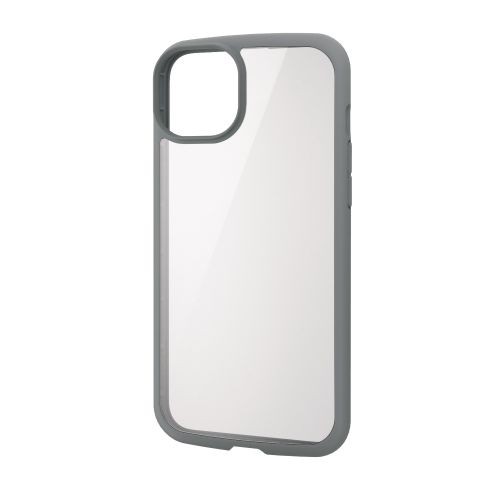 iPhone 14 Plus用ハイブリッドケース/TOUGH SLIM LITE/フレームカラー/背面クリア/グレー