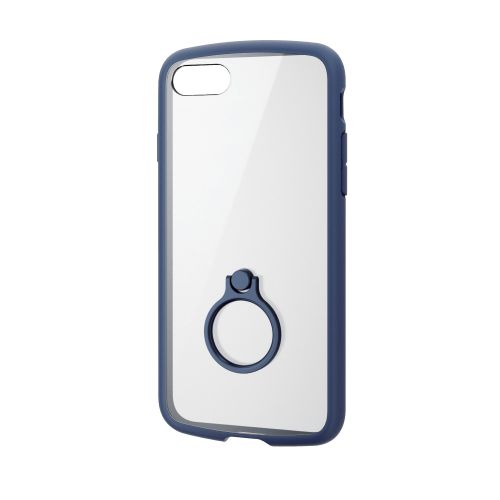 iPhone SE 第3世代/SE 第2世代/8/7用ハイブリッドケース/TOUGH SLIM LITE/フレームカラー/背面クリア/リング付き/ネイビー