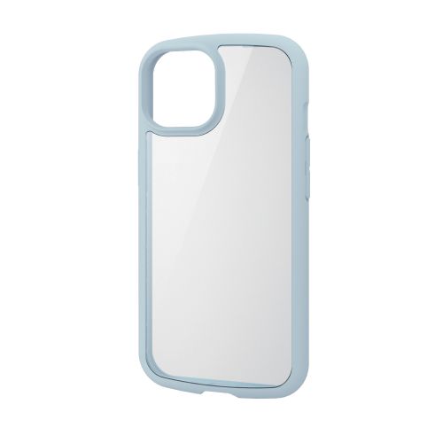 iPhone 15用ハイブリッドケース/TOUGH SLIM LITE/フレームカラー/背面クリア/ストラップシート付属/ブルー