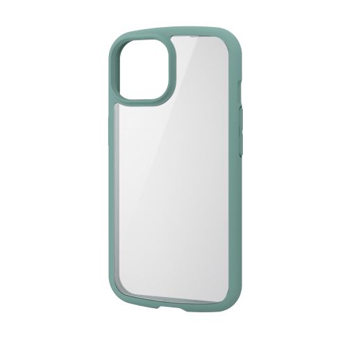 iPhone 15用ハイブリッドケース/TOUGH SLIM LITE/フレームカラー/背面クリア/ストラップシート付属/グリーン