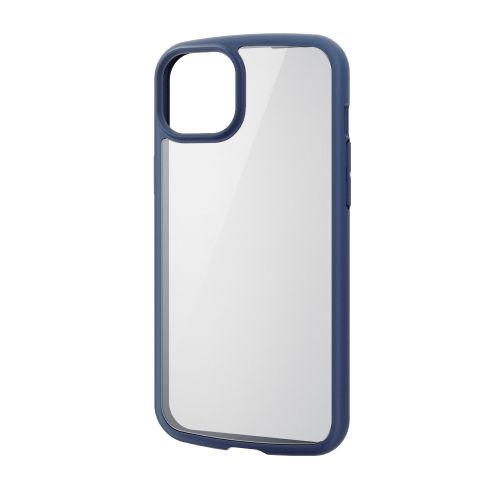 iPhone 15 Plus用ハイブリッドケース/TOUGH SLIM LITE/フレームカラー/背面クリア/ストラップシート付属/ネイビー