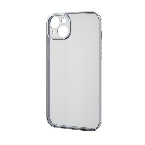 iPhone 15 Plus用ソフトケース/極限保護/メタリック加工/プラチナシルバー