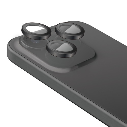 iPhone 15 Pro/iPhone 15 Pro Max用カメラレンズガラスフィルム/ブラック