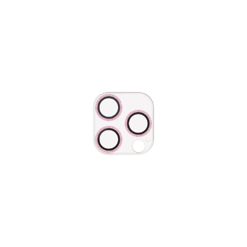 iPhone 15 Pro/iPhone 15 Pro Max用カメラレンズカバー/ガラス/&Me/グリッター仕様/ピンクゴールド