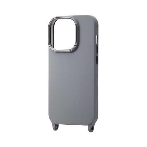iPhone 15 Pro用ハイブリッドシリコンケース/ストラップホール付き/ブラック