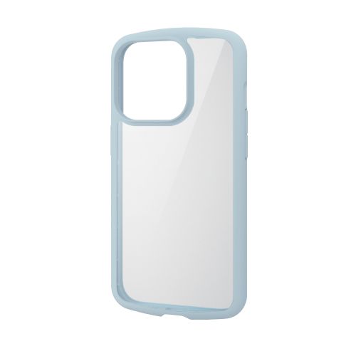 iPhone 15 Pro用ハイブリッドケース/TOUGH SLIM LITE/フレームカラー/背面クリア/ストラップシート付属/ブルー