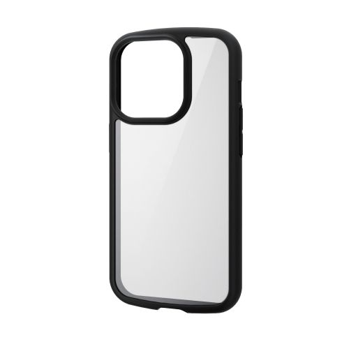 iPhone 15 Pro用ハイブリッドケース/TOUGH SLIM LITE/フレームカラー/背面クリア/背面ガラス/ストラップシート付属/ブラック