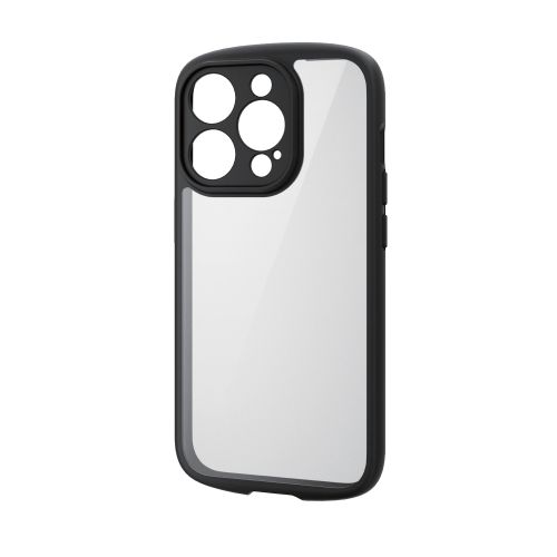 iPhone 15 Pro用ハイブリッドケース/TOUGH SLIM LITE/フレームカラー/背面クリア/極限保護/ブラック