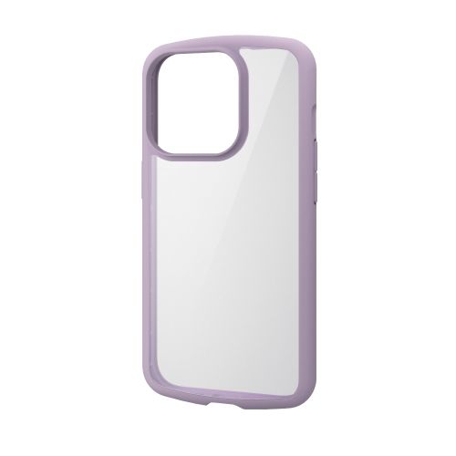 iPhone 15 Pro用ハイブリッドケース/TOUGH SLIM LITE/フレームカラー/背面クリア/ストラップシート付属/ラベンダー