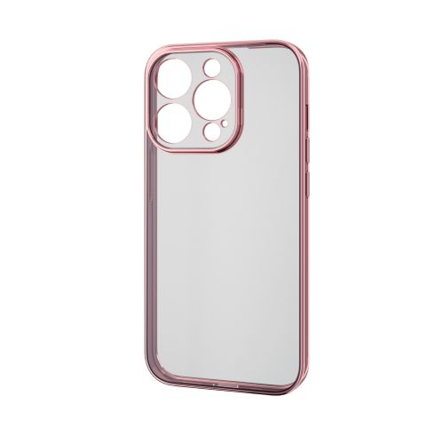 iPhone 15 Pro用ソフトケース/極限保護/メタリック加工/ピンクゴールド
