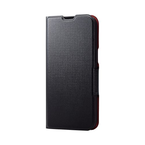iPhone 15 Pro Max用レザーケース/手帳型/UltraSlim/薄型/磁石付き/ブラック