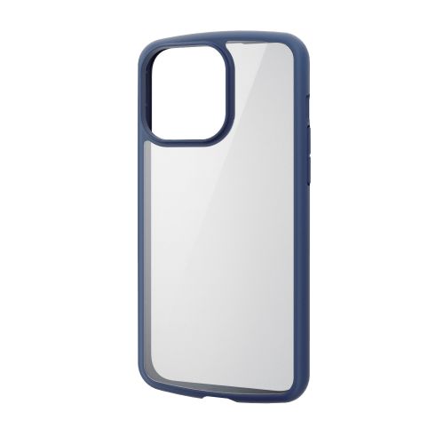 iPhone 15 Pro Max用ハイブリッドケース/TOUGH SLIM LITE/フレームカラー/背面クリア/ストラップシート付属/ネイビー
