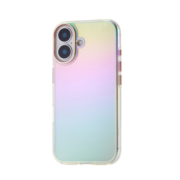 iPhone 16用ハイブリッドケース/&Me/オーロラ/ストラップシート付属/クリア