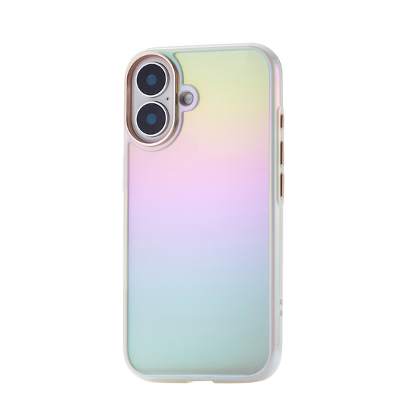 iPhone 16用ハイブリッドケース/&Me/オーロラ/ストラップシート付属/ホワイト