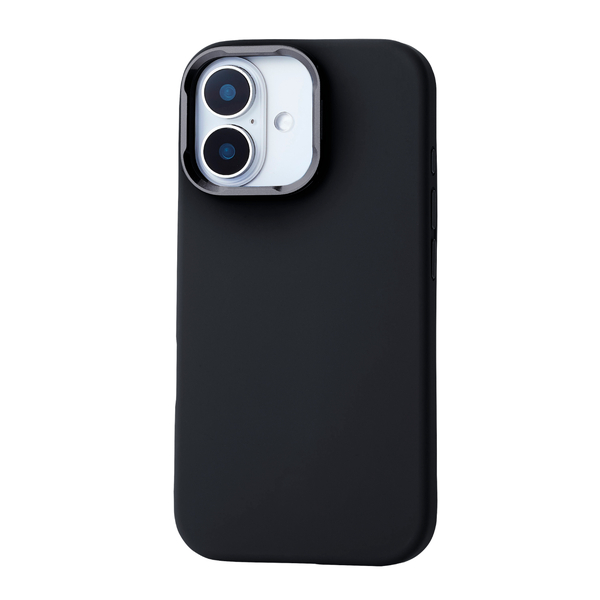 iPhone 16用ハイブリッドケース/シリコン/スタンド/MAGKEEP/ブラック