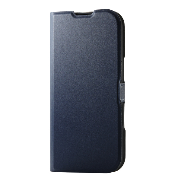 iPhone 16用レザーケース/手帳型/UltraSlim/薄型/磁石付き/ネイビー