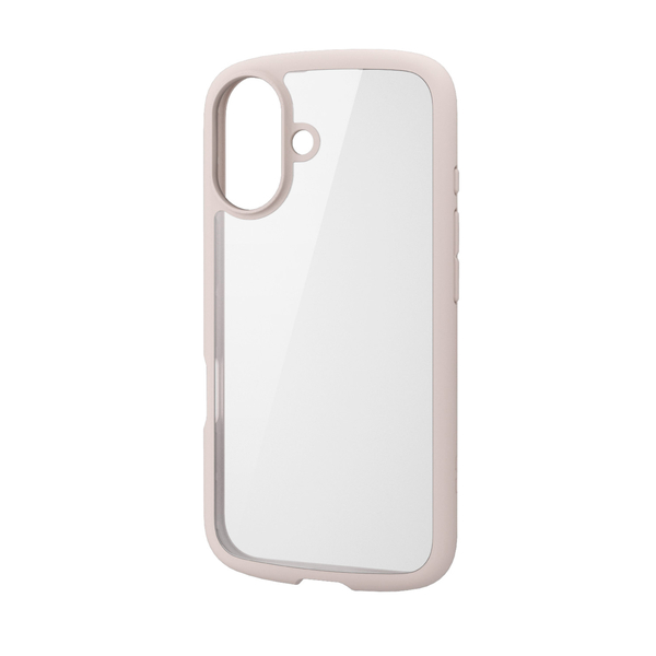 iPhone 16用ハイブリッドケース/TOUGH SLIM LITE/フレームカラー/背面クリア/ストラップシート付属/ピンク