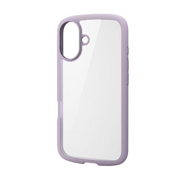 iPhone 16用ハイブリッドケース/TOUGH SLIM LITE/フレームカラー/背面クリア/ストラップシート付属/ラベンダー