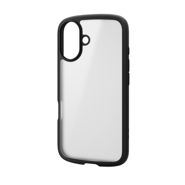 iPhone 16用ハイブリッドケース/TOUGH SLIM LITE/フレームカラー/背面クリア/シルキークリア/ストラップシート付属/ブラック
