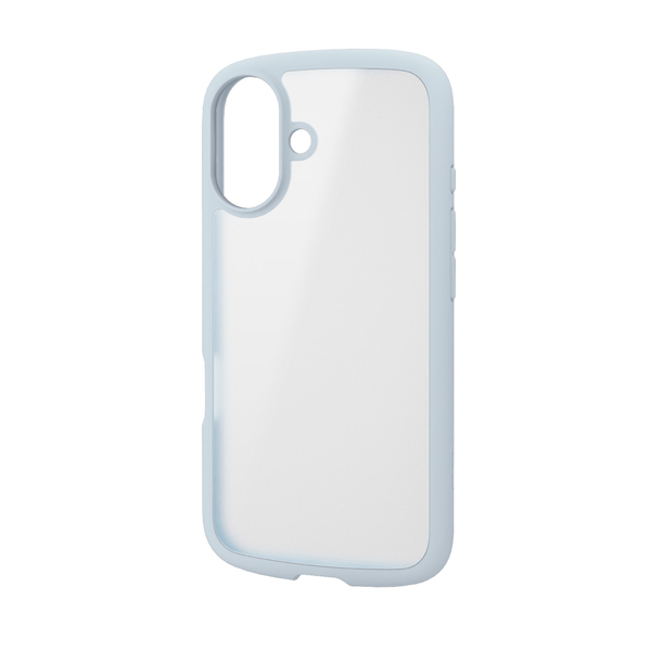 iPhone 16用ハイブリッドケース/TOUGH SLIM LITE/フレームカラー/背面クリア/シルキークリア/ストラップシート付属/ライトブルー