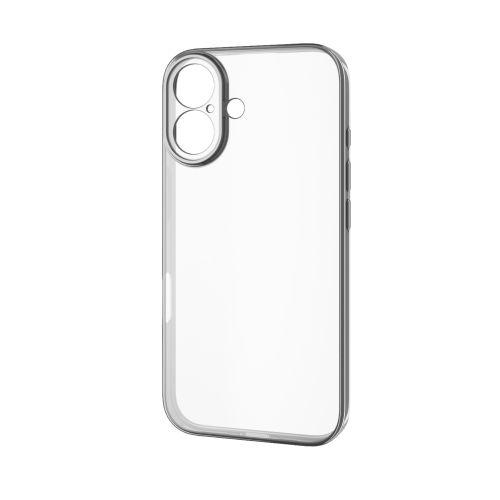 iPhone 16/ソフトケース/極限保護/メタリック加工/メタリックブラック