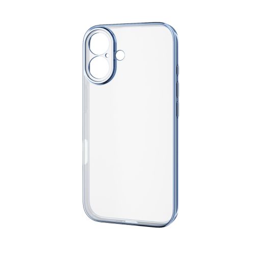 iPhone 16/ソフトケース/極限保護/メタリック加工/メタリックペールブルー