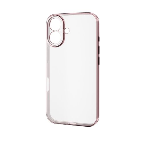 iPhone 16/ソフトケース/極限保護/メタリック加工/メタリックピンク