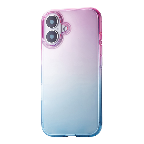 iPhone 16用ソフトケース/グラデーションカラー/Meliano/サクラ×アクア