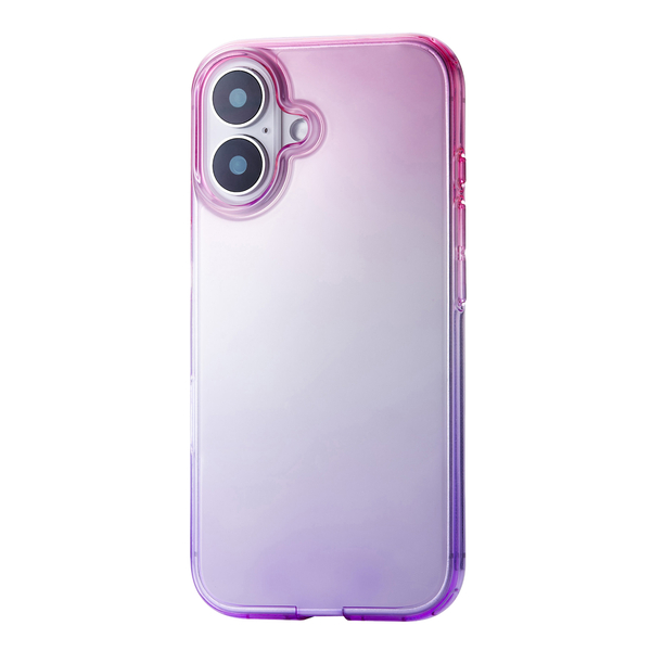 iPhone 16用ソフトケース/グラデーションカラー/Meliano/サクラ×ラベンダー
