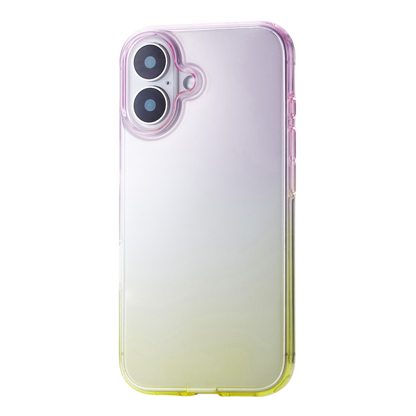 iPhone 16用ソフトケース/グラデーションカラー/Meliano/ピーチ×ミモザ