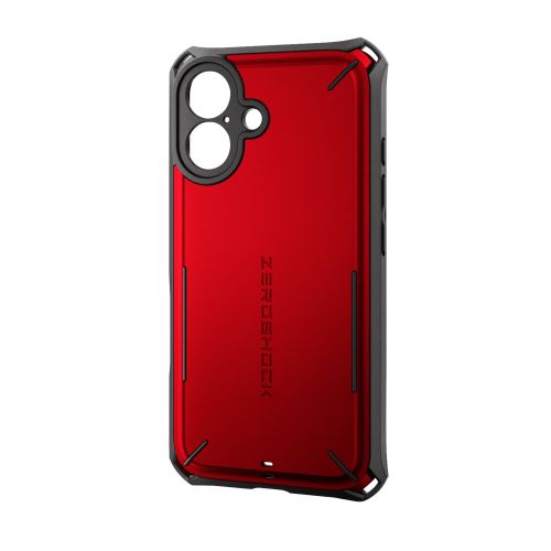 iPhone 16/ハイブリッドケース/ZEROSHOCK Solid/極限保護/レッド