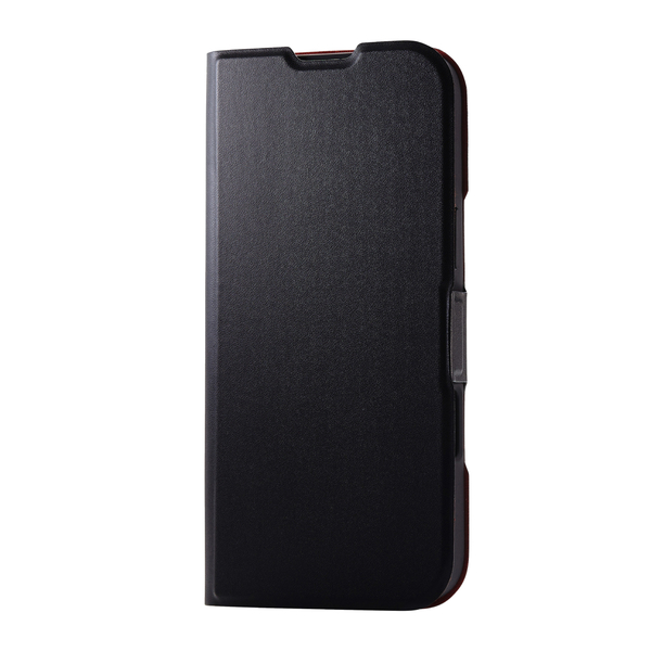 iPhone 16 Plus用レザーケース/手帳型/UltraSlim/薄型/磁石付き/ブラック
