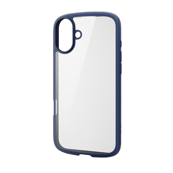 iPhone 16 Plus用ハイブリッドケース/TOUGH SLIM LITE/フレームカラー/背面クリア/ストラップシート付属/ネイビー