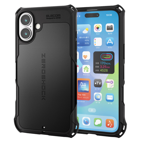 iPhone 16 Plus用ハイブリッドケース/ZEROSHOCK/ブラック