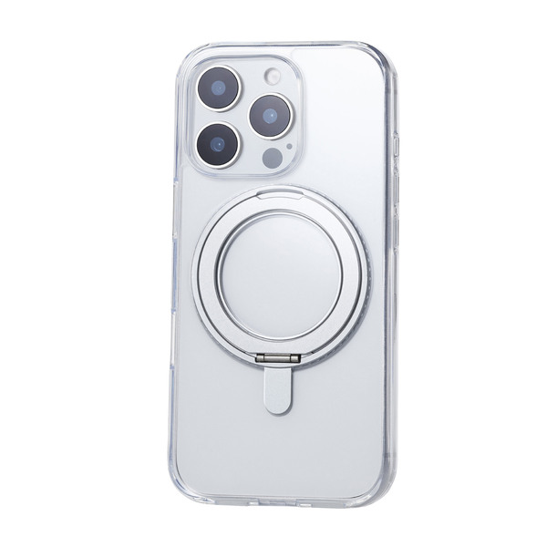 iPhone 16 Pro用ハイブリッドケース/MAGKEEP/スタンド/グレー